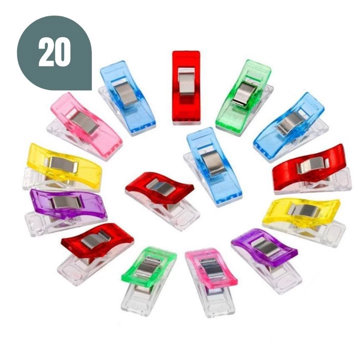 Kit 20 Clips de Costura Coloridos